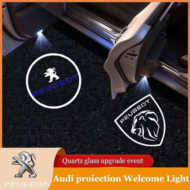 2 luces LED láser para puerta de coche, proyector de logotipo, luces de bienvenida, accesorio para Peugeot 308 GTI 207 208 3008 307 406 407 106 5008