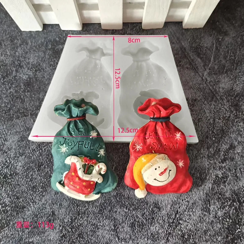 Christmas Santa Socks Snowman Silicone Candy Craft Moulds Resin Tools Cupcake Baking Moulds Fondant Cake Decorating Tools