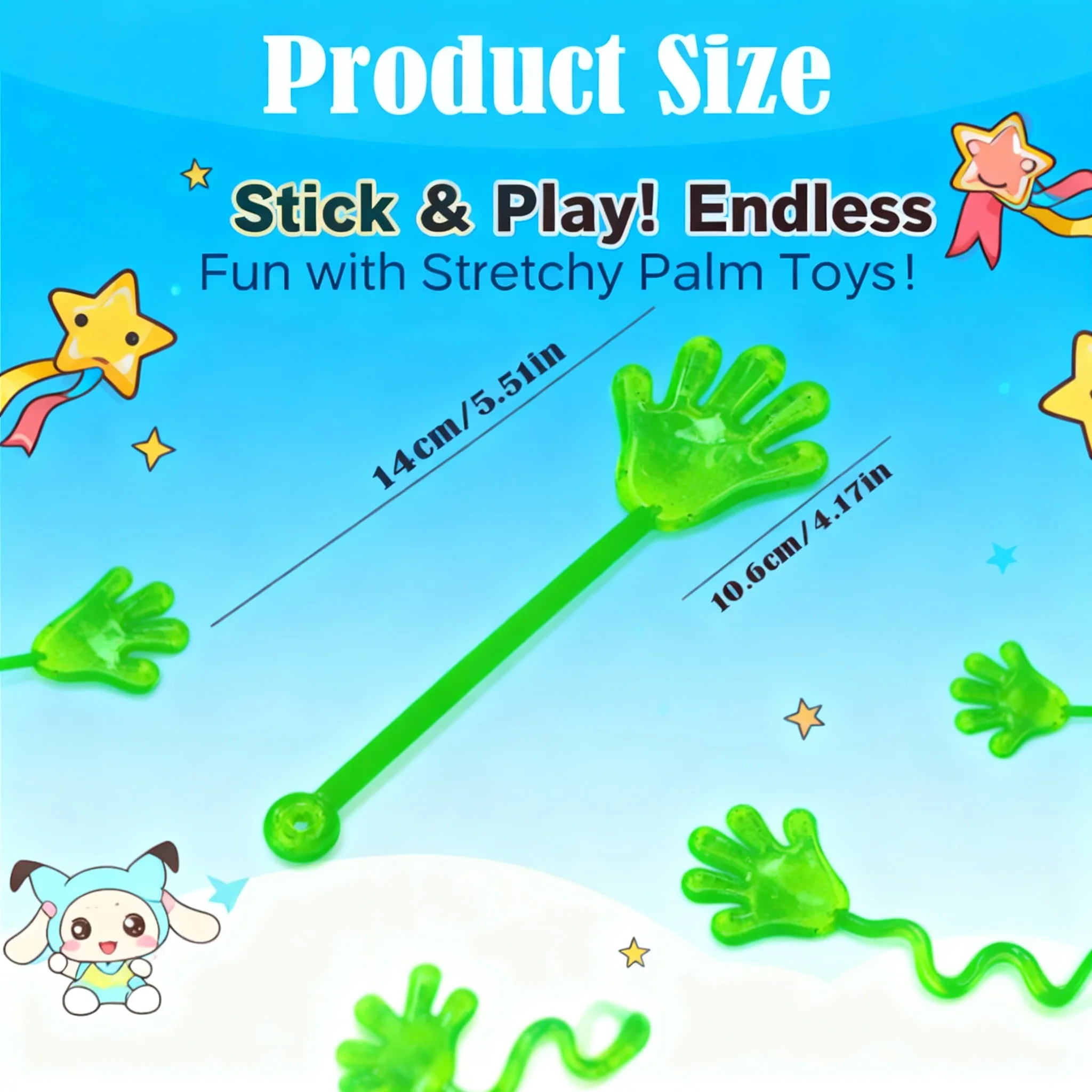 

12PCS Glitter Sticky Hands Stretchy Stress Relief Sensory Toys for Kids Adult Party Favors Goodie Bag Stuffers Supplies Mini