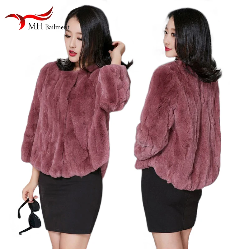 New Style Genuine Real Rabbit Fur Coat Women Winter 100% Natural Fur Jacket Female Warm High Quality Fur Coat