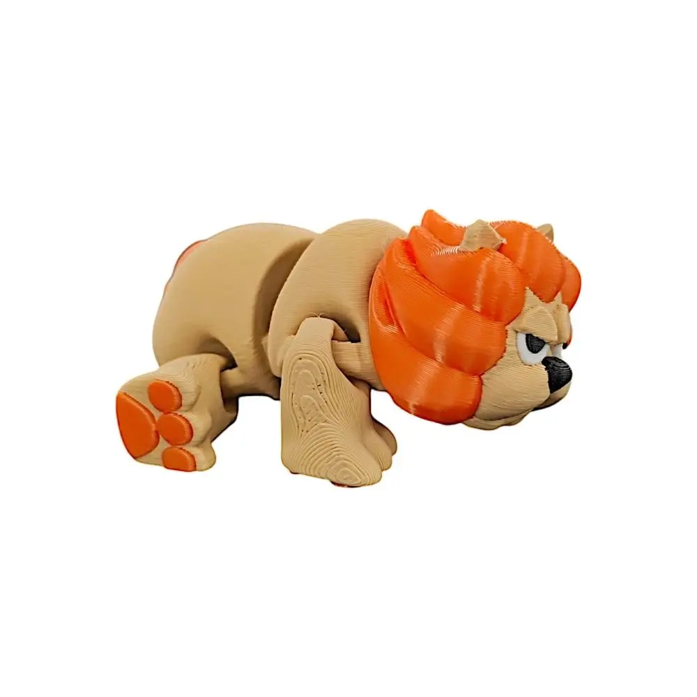 Decorazioni leone Giunti mobili Ornamento leone Cartone animato Artigianato Modello leone stampato in 3D Figurina realistica Leone stampato in 3D