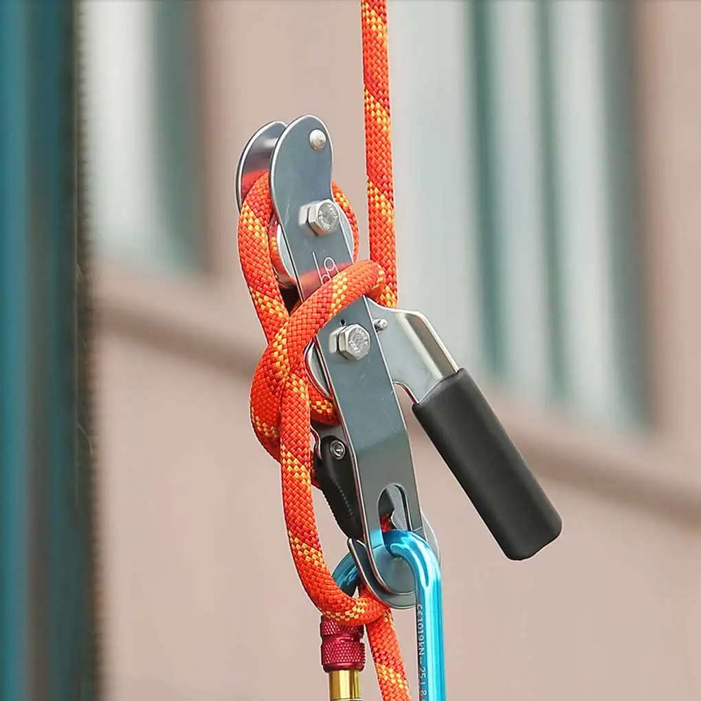 Outdoor Rock Climbing Descent Device Handle-Control Downhill Descender Brake Equipment Wall Cleaning Outdoor Emergency