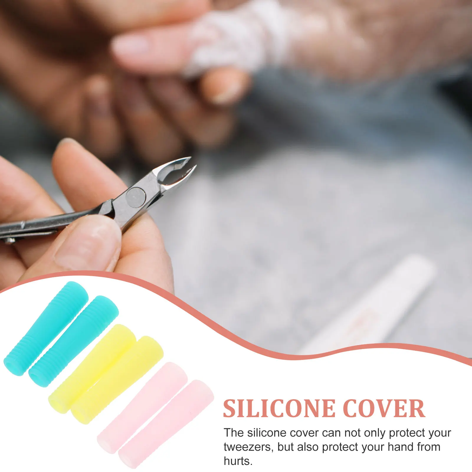 

12pcs Silicone Cuticle Scissor Handle Covers Non-Slip Protective Sleeves For Tweezers Nail Art Scissors Durable Soft Caps