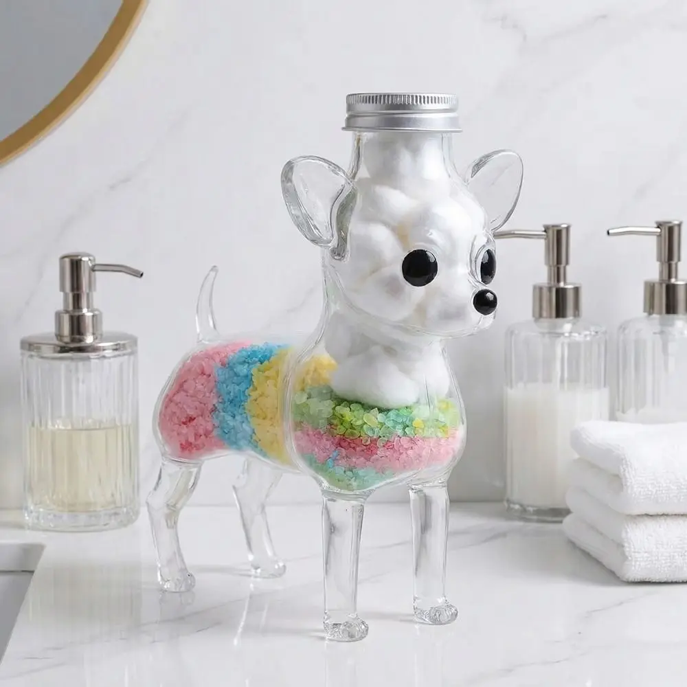 Pote de Vidro Transparente Hermético para Doces e Petiscos de Cachorro Chihuahua com Tampa - Decoração para Casa
