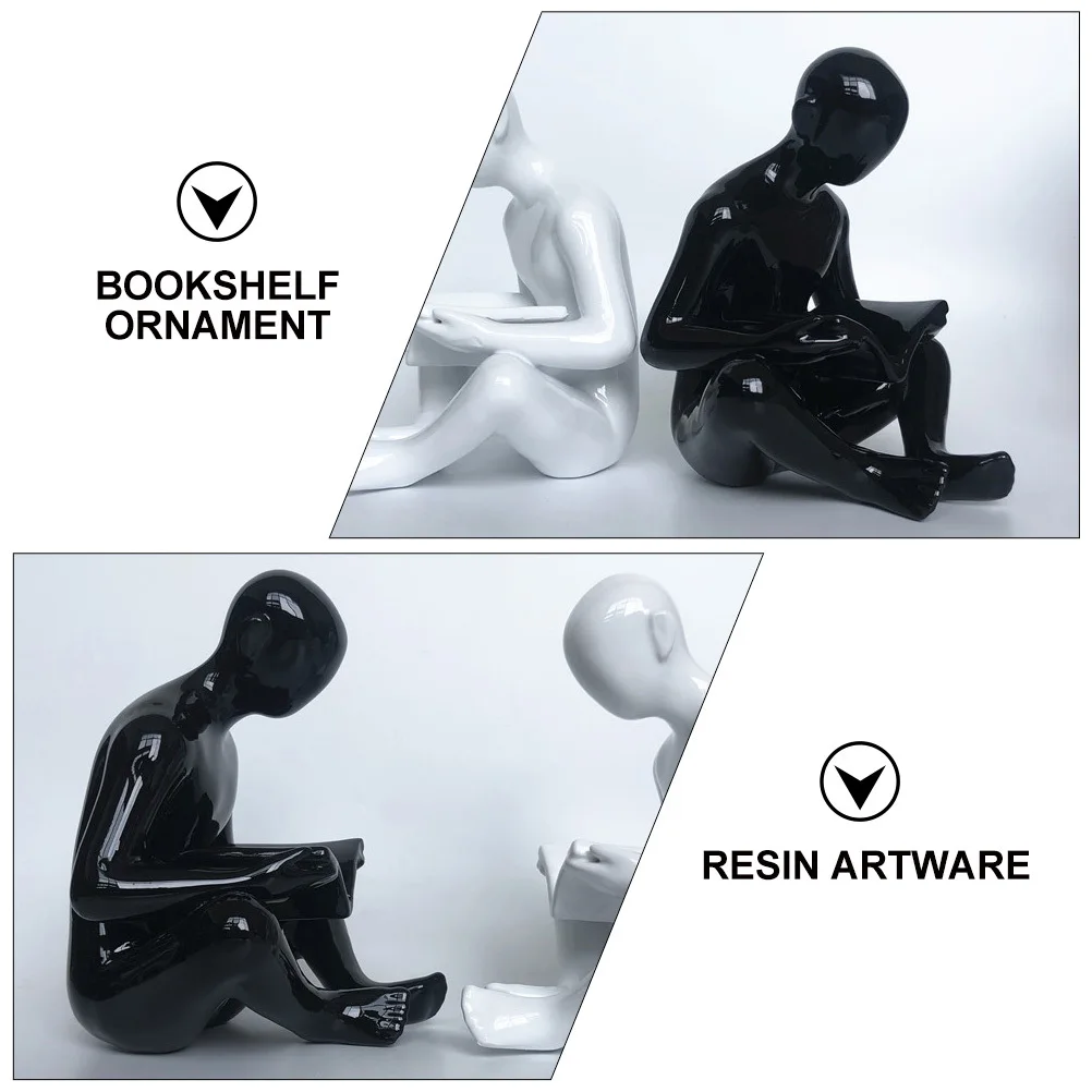 

1pc Resin Book End Decorative Bookend For Home Office Library Smooth Household Artware Ornament Desktop Adornment
