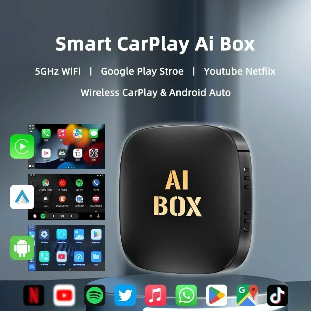 Android 13 CarPlay Smart Ai Box Android Wireless CarPlay Android Auto Adapter For Netflix For YouTube car intelligent systems