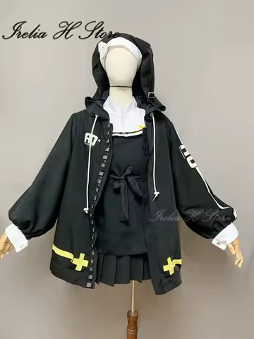 Irelia H Store Custom size made Guilty Gear Bridget Cosplay Costume Halloween Game Costumes hoodies dress female black version
