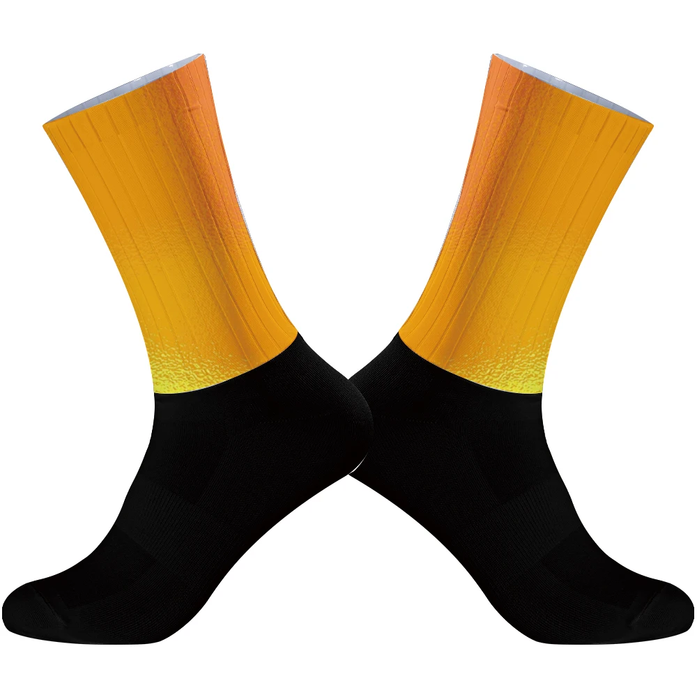 Left and Right Feet Cycling Socks Men Women Sports Compression Bike Running Socks 2024 New