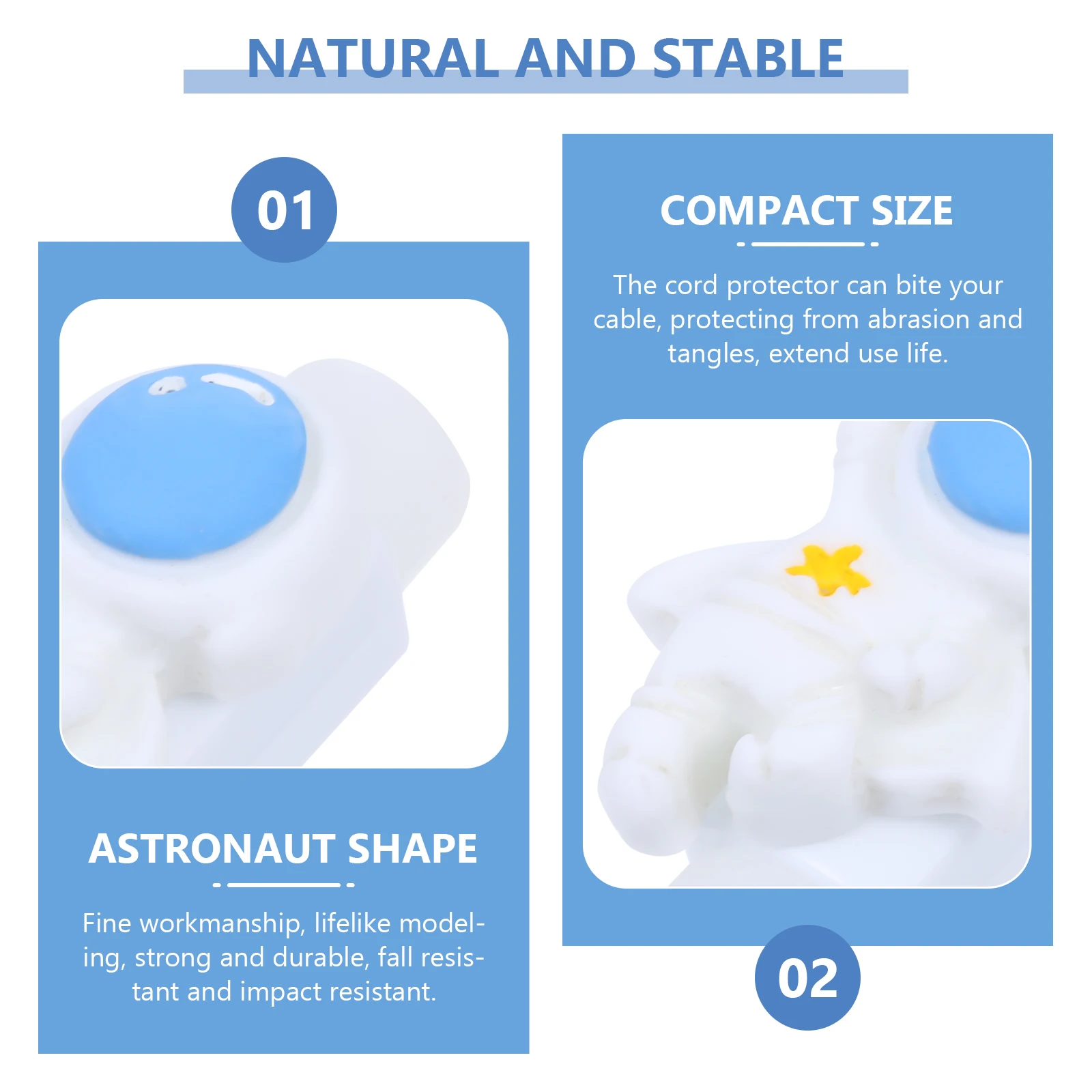 

10Pcs Astronaut Design Cable Organizer Pp Resin Material Wire Protector Adorable USB Data Line Cover