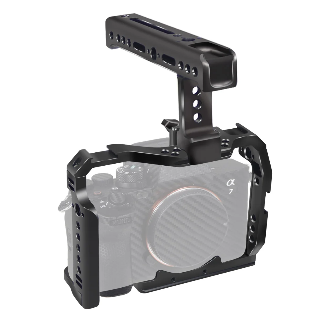 A7M4 A7R4 Kamera Vollkäfig Rig Griff Griff Arca-stil Kalten Schuh Halterung ARRI Ortung für Sony Alpha 7S III IV A7M3 A73 A7R3 A7S3 – Detail 19
