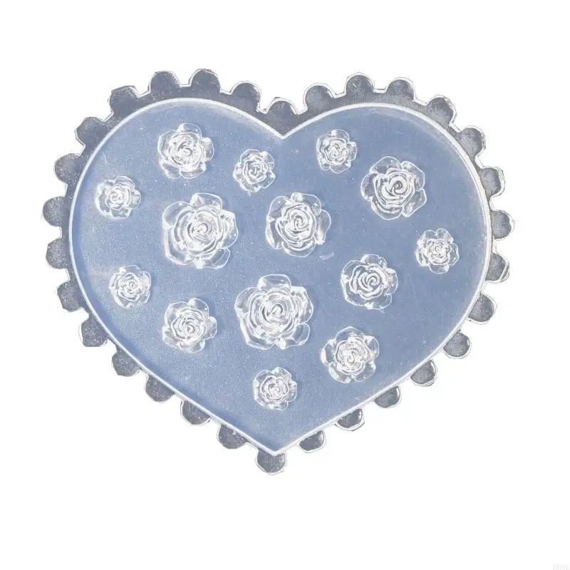 H05E Rose Flower Art Decorations Epoxy Resin Mold Ornaments Silicone Mould