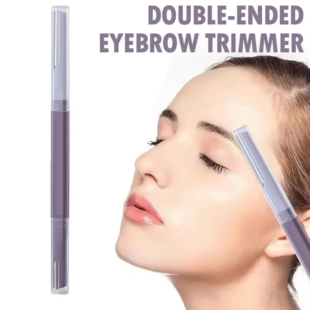 2 in 1 眉毛トリミングナイフ安全で使いやすい眉メイク美容ポータブルツール眉毛シェービングカミソリ初心者