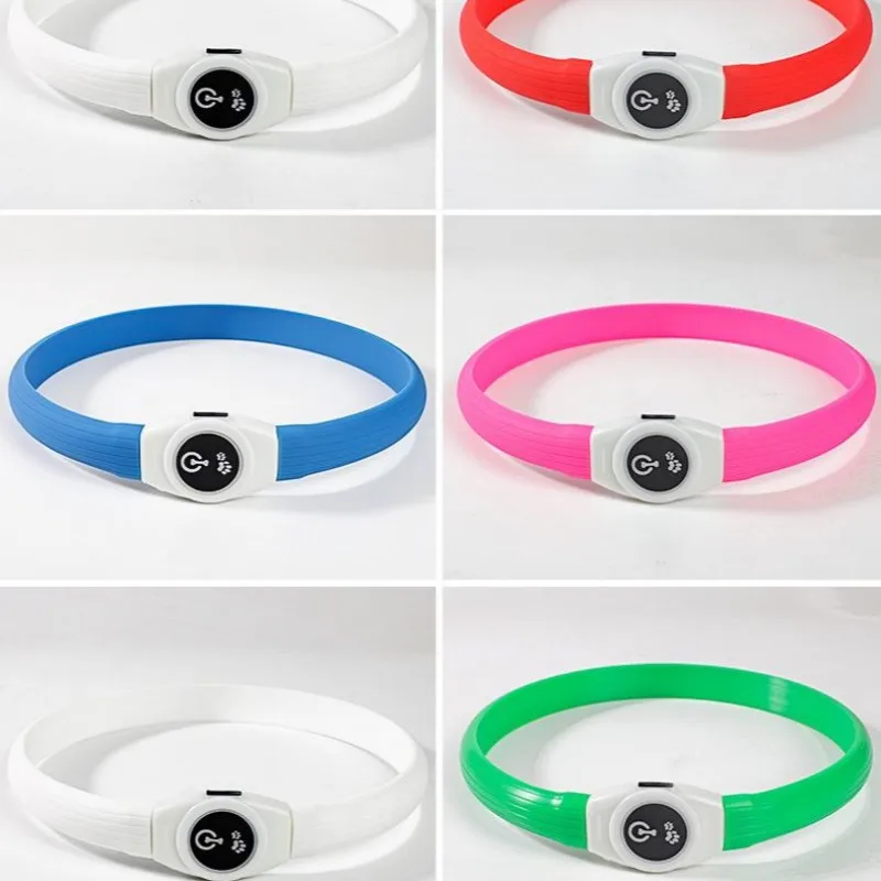 New Led Luminous Dog Collar PVC Waterproof , For Large Medium Small Dogs Collar Usb Light Night Safety Pet Glowing Accessories