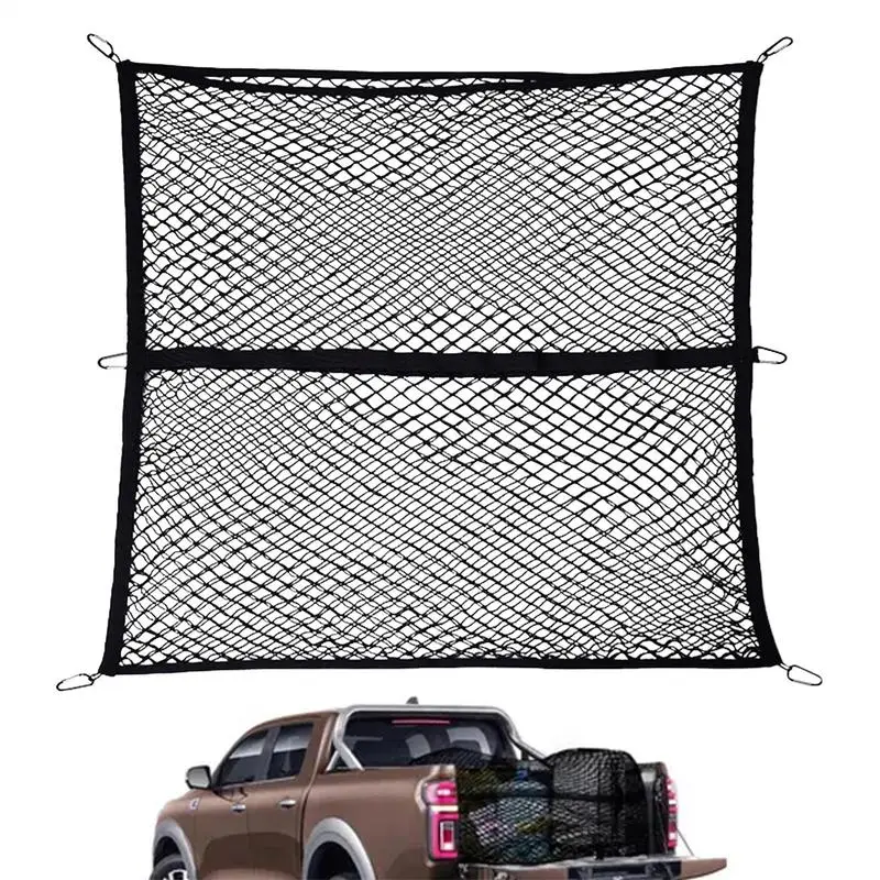 

Car Ceiling Cargo Net Single/Double Layer Highly Elastic Heavy Duty Cargo Nets Mesh Organizer For Trunk Moving Shelf Road