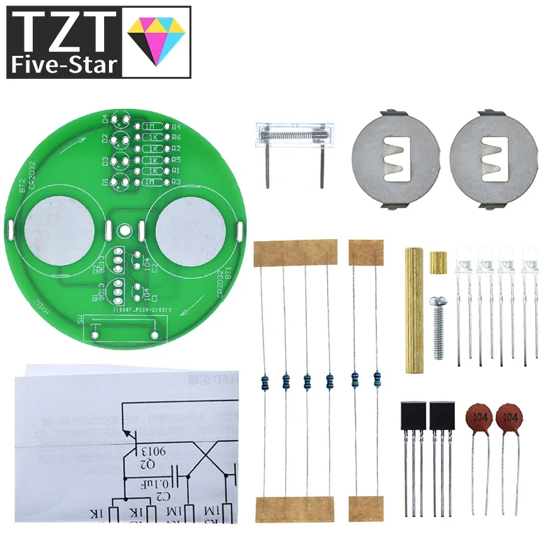 Kit de Soudage pouvez-vous roscopique LED, Lanterne Rotative, Composants en Ligne, Projet de Bricolage Électronique (Sans Batterie)