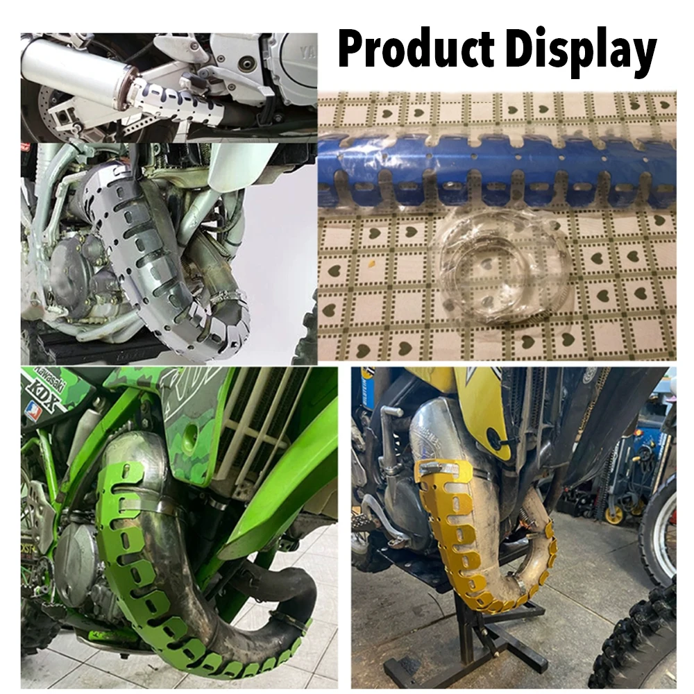 Motorcycle Exhaust Shield Protector Cover Heat Protection Exhaust Pipe Crash Protector Aluminum Alloy Anti-Scalding Cover