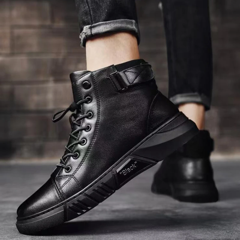 Platform Man Shoes Lace Up High Quality Footwear Hot Selling Vintage Boots for Men Cheap New Offers Y2k Size 45 44 Retro Offer