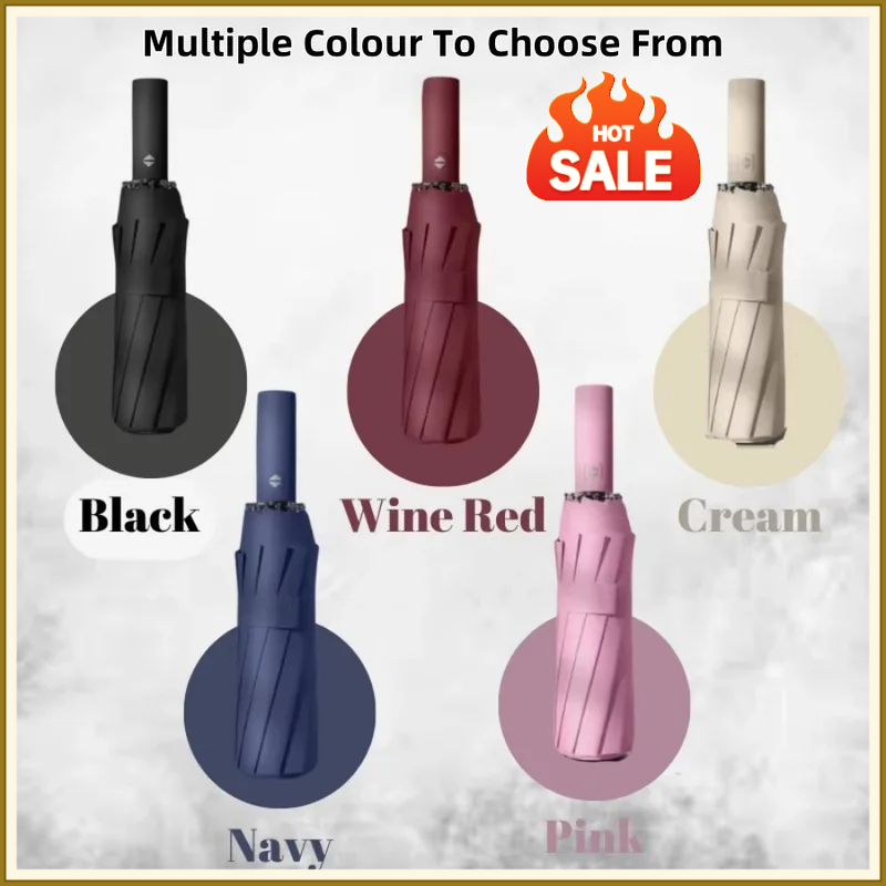  24 Bones 106cm Automatic Folding Umbrella Large Size Rain Sun Shade Umbrella for Men Women Outdoor Use 