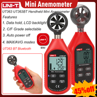UNI-T UT363 UT363BT Digital Anemometer Wind Speed Meter Professional Temperature Tester Air Flow Speed Wind Measurement