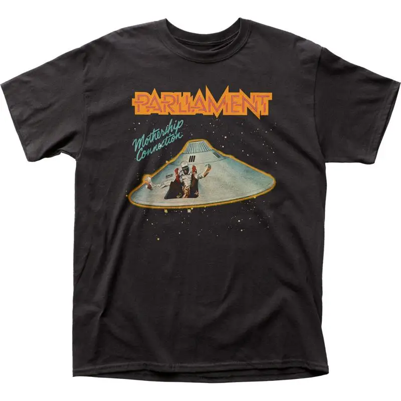 Camiseta con conexión de membresía del Parlamento para hombre, camiseta de banda clásica de música Funk, color negro