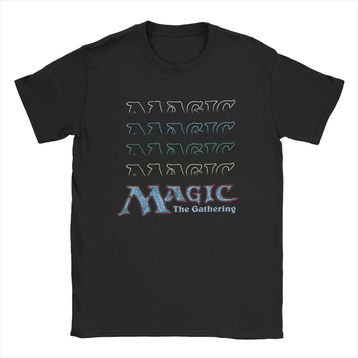 Funny Magic Games Gathering MTG T-Shirts Men Round Collar Cotton T Shirts Repeat of Retro Logo Short Sleeve Tees Party Clothes