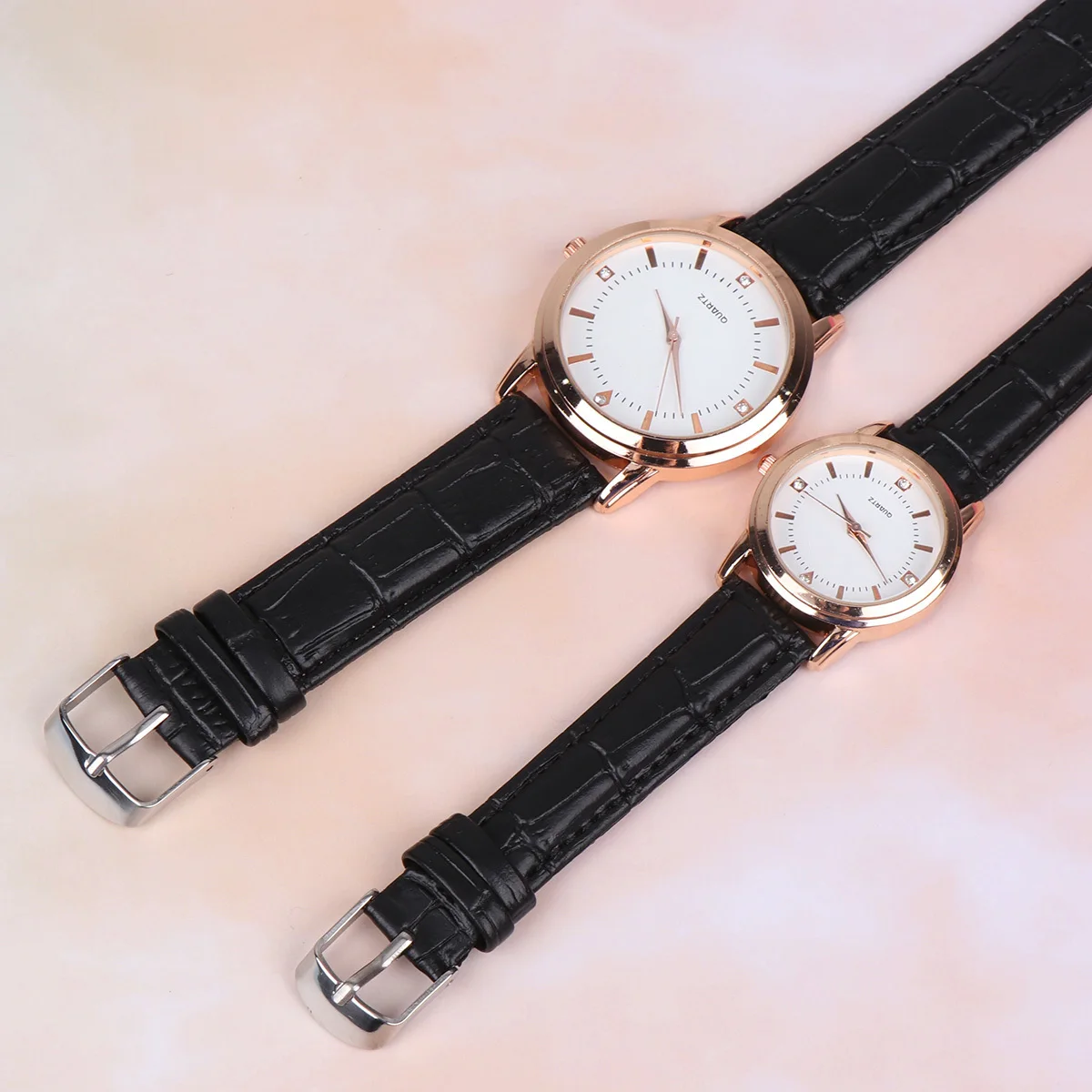 2Pcs Couple Quartz Watch Stylish Strap Fashion Elegant Gift Valentine New Year Birthday Father Day Quartz Watch for Men