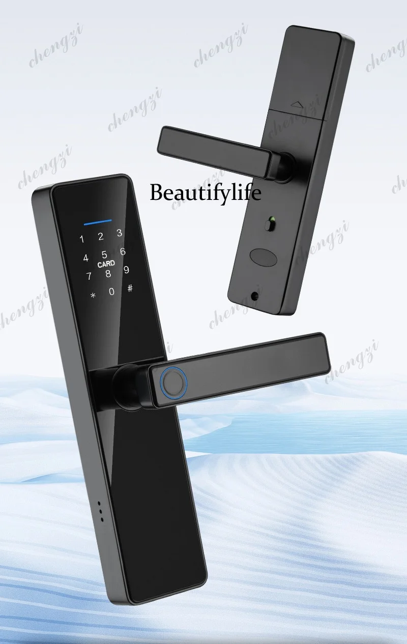 indoor fingerprint, hole-free password, door smart lock, hotel apartment wooden door lock