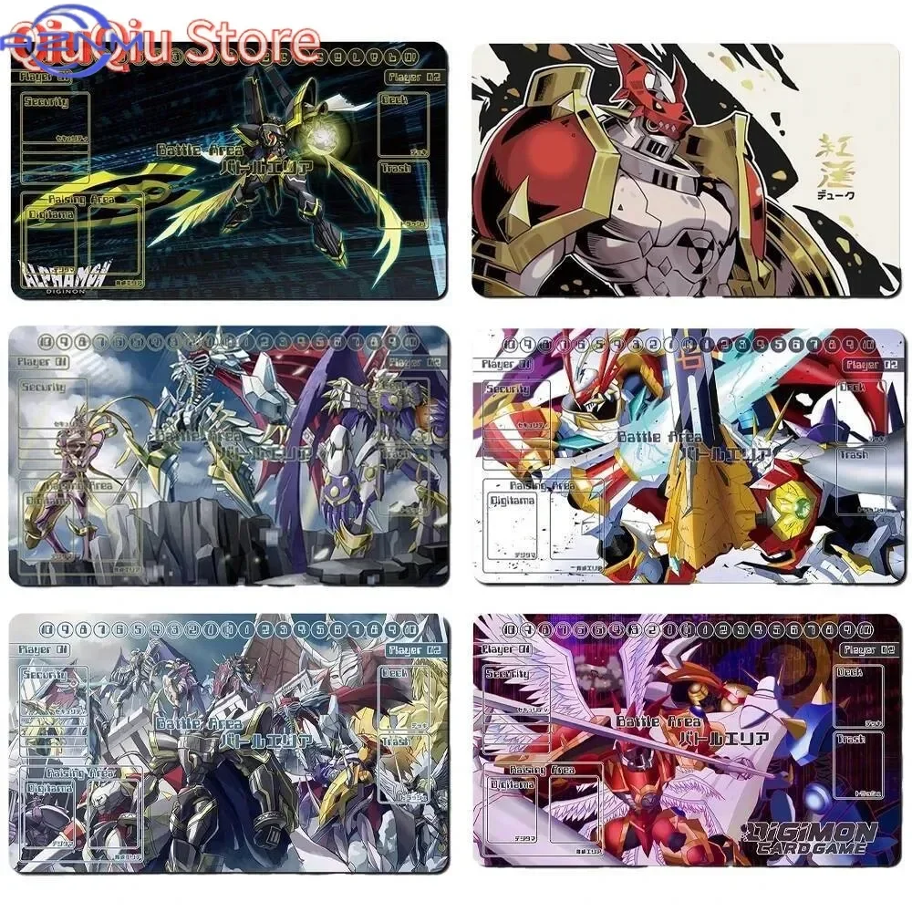 Anime Digimon TCG Playmat Mouse Pad, Rubber Anti-slip Gaming Mouse Pad, Digimon Monster Card Game Zone Print Desk Mat with Smoot