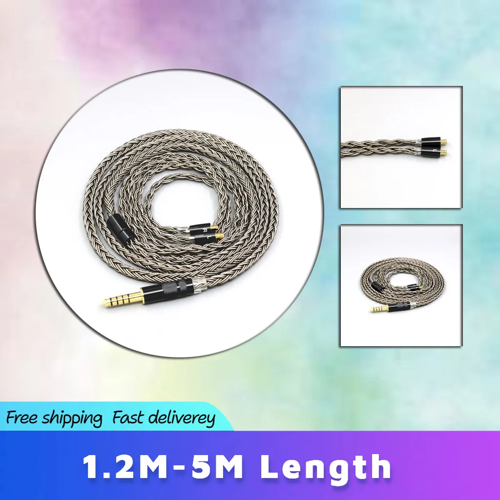 Cable de auriculares HIFI Aduio para Acoustune HS 1670SS 1695Ti 1695Ti 1655CU gris plateado 16 Core 8855