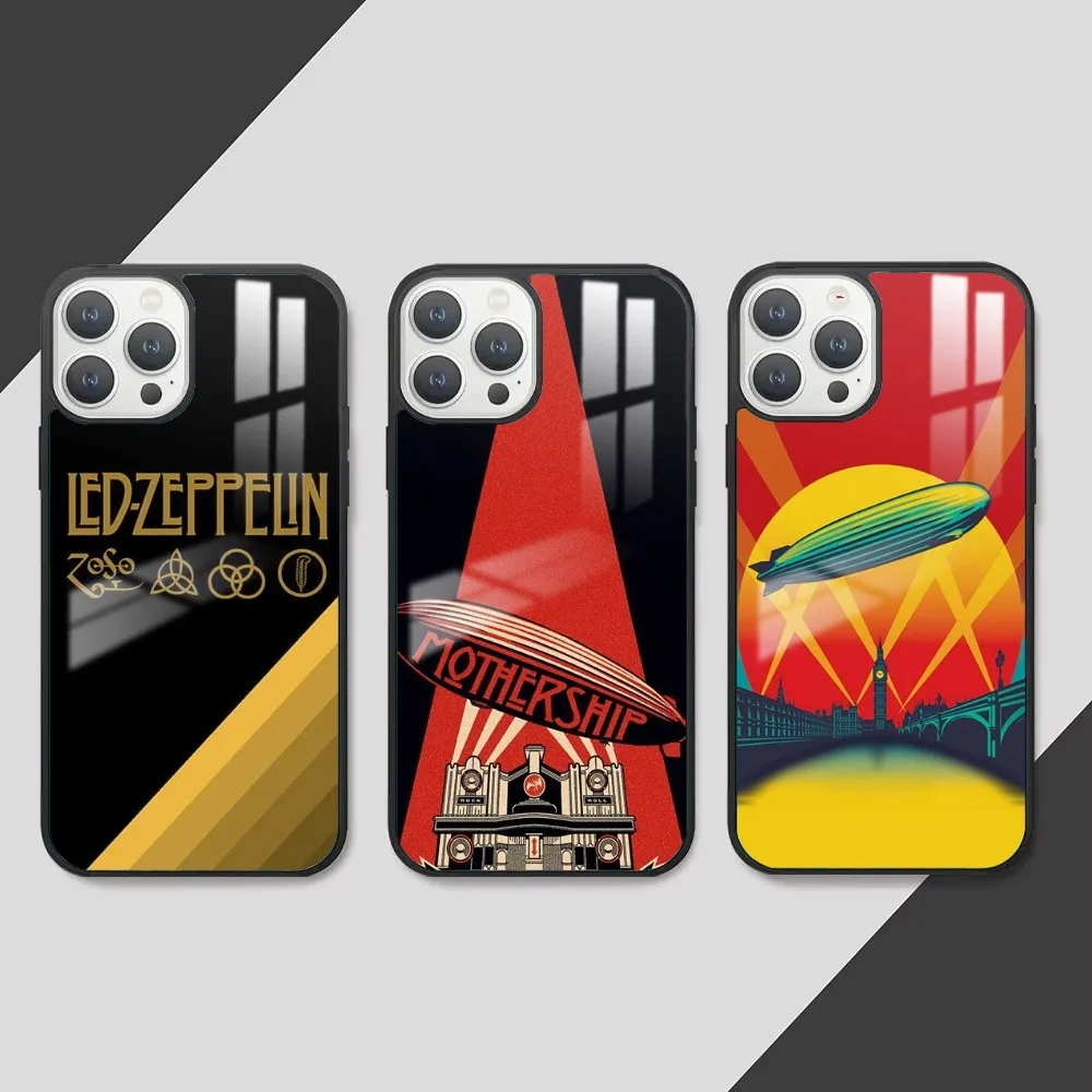 band L-Led Rock Z-ZeppelinS Phone Case For iPhone 16 15 14 13 12 11 Pro Max Plus Mini PC Fashion mirror phone case