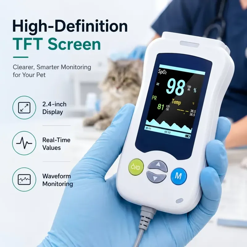 2026 New, High Quality, Compact Portable Rechargeable Veterinary Pulse Oximeter Pet for Home Use Dog Cat
