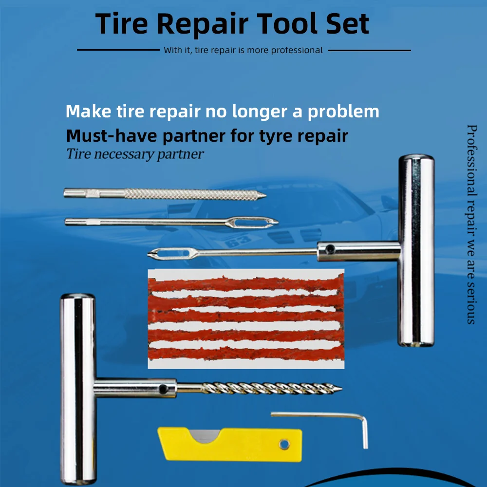 Cars Tire Repair Kits Auto Repair Tools Set Automobile Motorcycle Bicycle Tire Repair Kit Tubeless Emergency Tire Repair Set