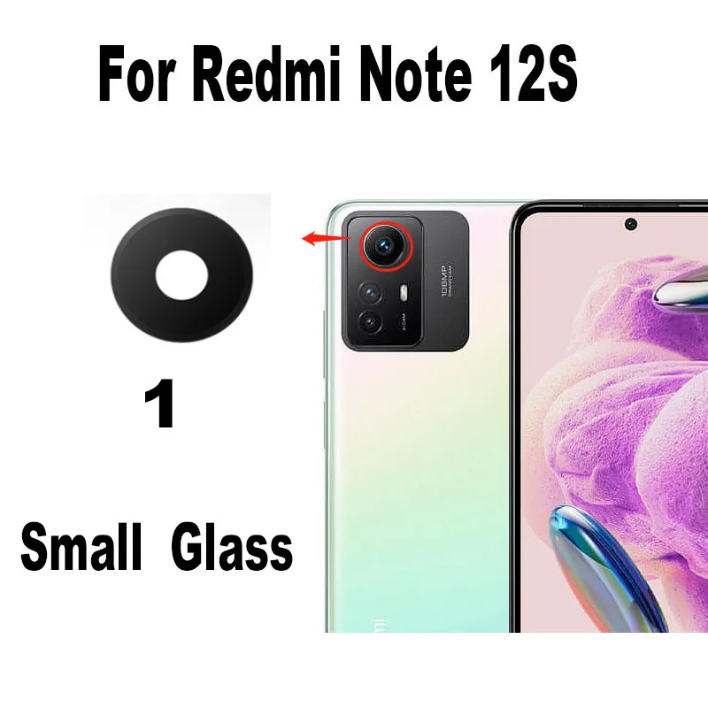 New For Xiaomi Redmi Note 12S Back Camera Lens Glass Rear Camera Lens With Frame Cover Holder Replacement