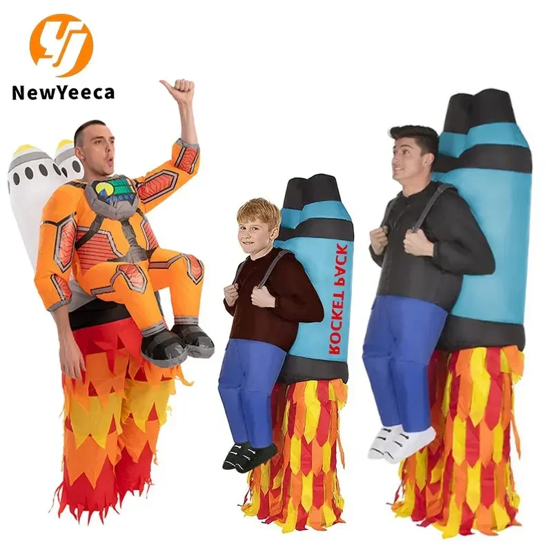 2024 Students Inflatable Halloween Jetpack Children'S Performance Costume Ds Rocket Propeller Flight Suit Party Performan CMM221