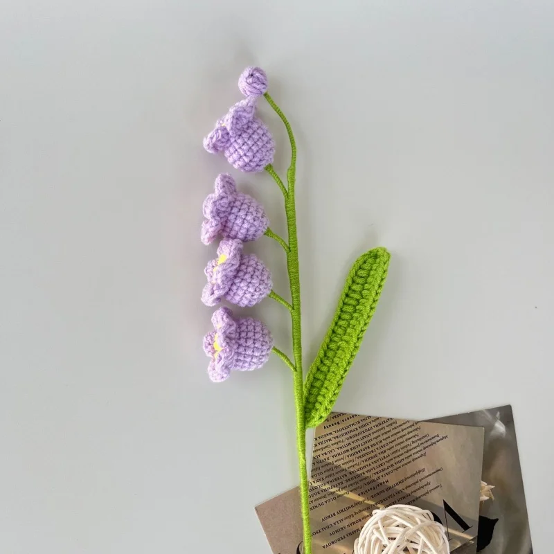 1 Stück Künstliche Handgefertigte Häkelblumen Lilie Fertigprodukt Hochzeitsbrautstrauß Heimdekoration Bonsai Party DIY Geschenkbox – Detail 7