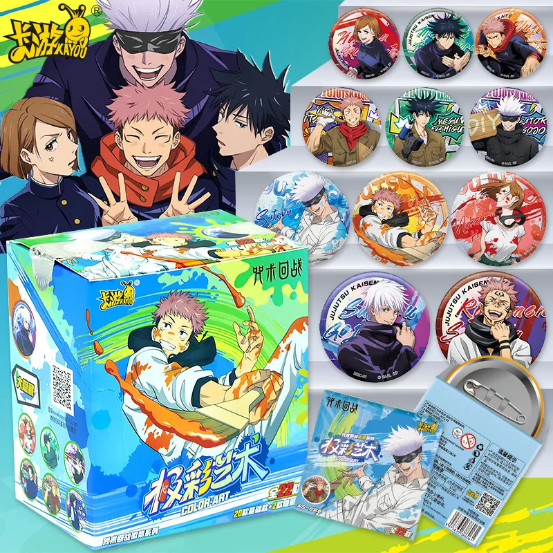 Insignia de Anime Jujutsu Kaisen, Pin, caja ciega, hechicero, broche dorado, Yuji Itadori Satoru Gojo, mercancía de Metal de estaño, regalo coleccionable