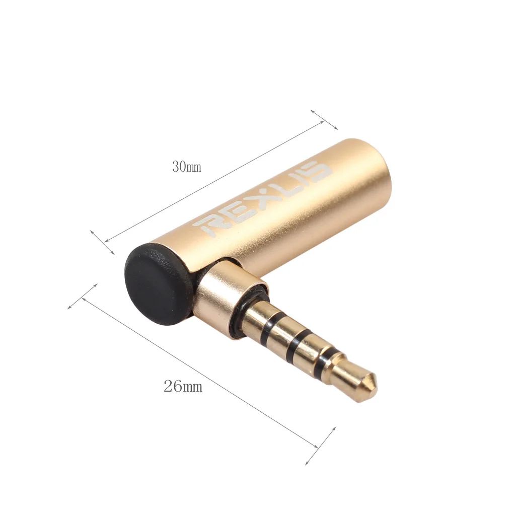 1pcs Gold-plated Connector 3.5mm jack Right Angle Female to 3.5mm 4Pole Male Audio Stereo Plug L Shape Jack Adapter Connector