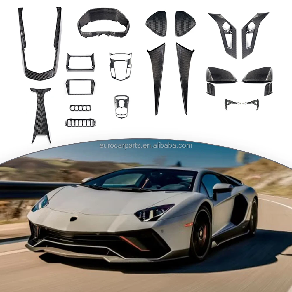 Dry Carbon Fiber Interior Set For 2022 UP Lamborghini Aventador LP700-4 LP720 LP750 Replace OEM Interiors Kits