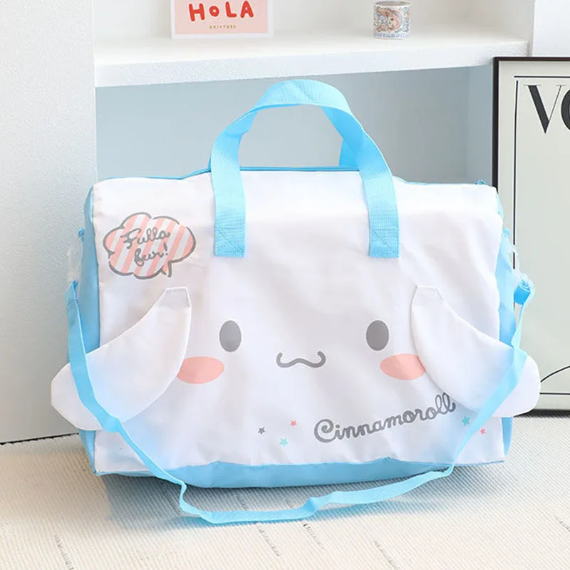 Sanrio Hello Kittys Cinnamoroll Travel Bags Kawaii Cartoon Outdoors Motion Waterproof High Capacity Anime Luggage Bag Girl Gifts