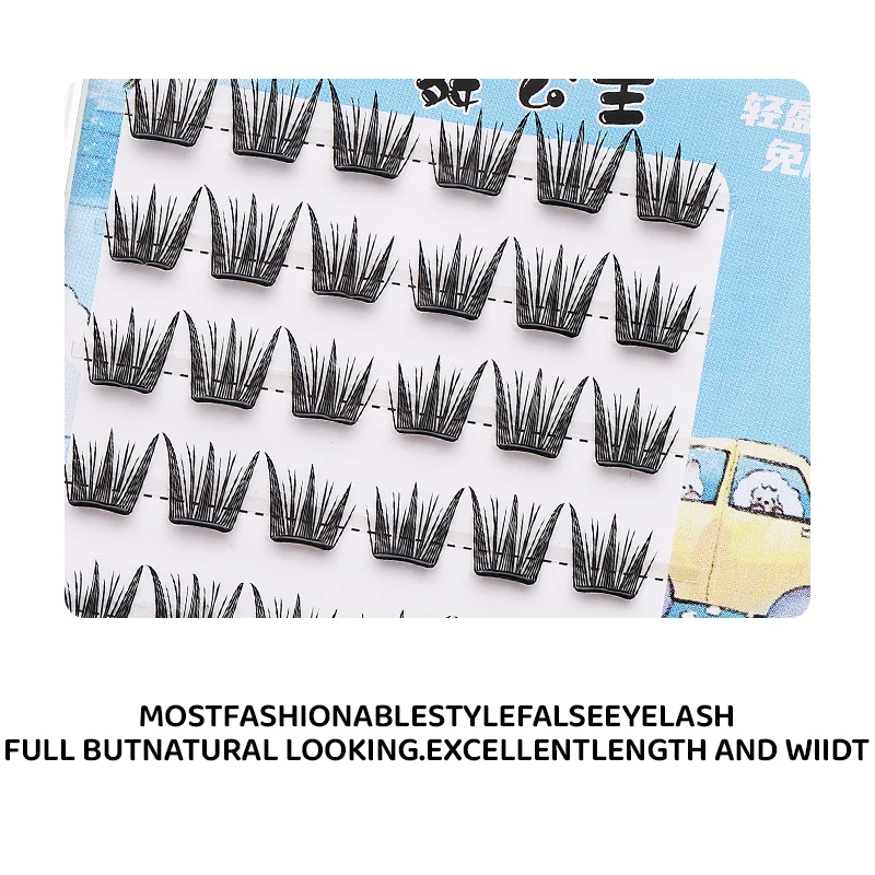DINGSEN racimos de pestañas autoadhesivos, 6 filas, pestañas individuales, sin pegamento, maquillaje coreano DIY, pestañas naturales 6