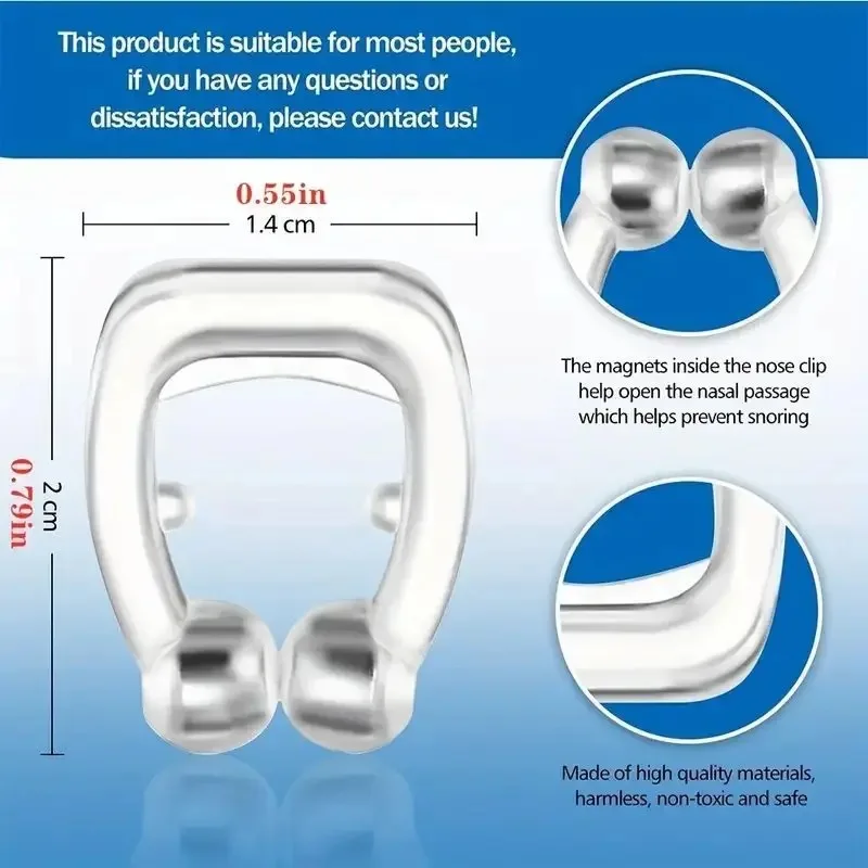 Magnetic Anti Snore Device Stop Snoring Nose Clip Easy Breathe Improve Sleeping Aid Apnea Guard Night Device With Case 1/2/4/6PC