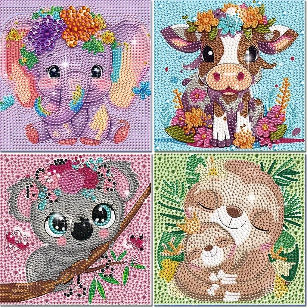 

DIY 5D Diamond Painting Kit toy- Cartoon Animal Mosaic Art, Full Drill Craft Set for Beginners, Acrylic Wall Decor birthday Gift