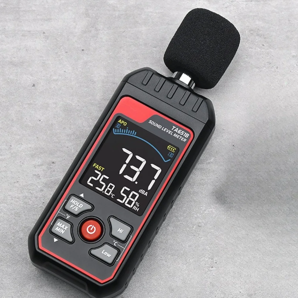 1pc-ta651b-デジタルノイズメーター-30-130dba-精度サウンドレベルメーター、湿度付き、正確な騒音レベル検出用