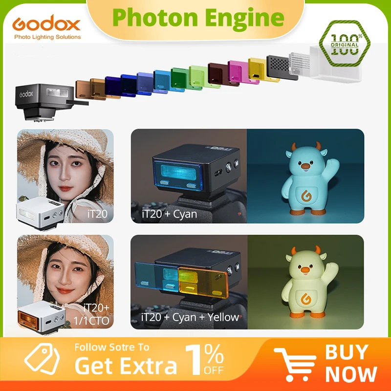 Godox iT20 iT22 TTL Mini Flash C/SN//F/O Compact Shoe-Mounted On-Camera Flash for Sony for Canon Nikon Fuji Olympus Panasonic