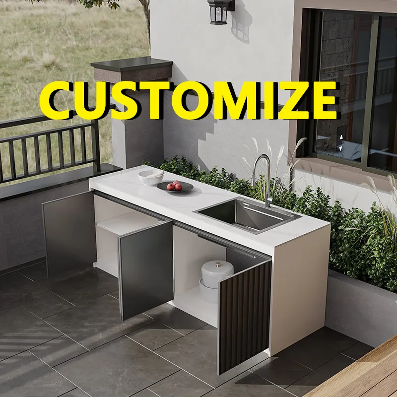 Any Size Custom Modern Courtyard Cabinet Anti Scratch Sintered Stone Surface Moistureproof Aluminum Honeycomb Storage Unit