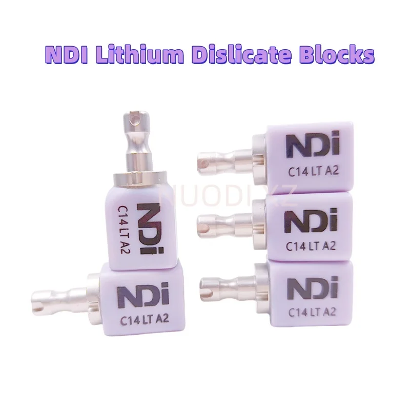 10PCS NDI Dental Lithium Disilicate Glass Ceramic Block C14 LT/HT Dentistry Materials for CAD CAM Sirona Cerec Milling System