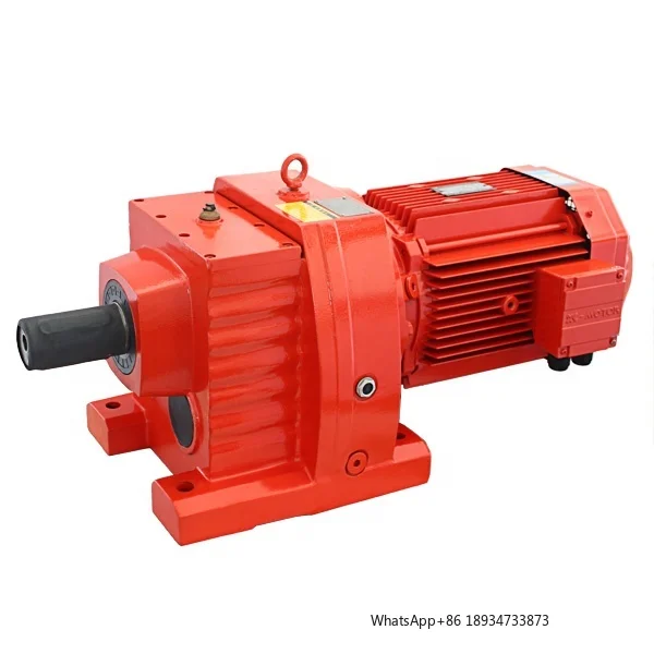 Cast Iron R Series Electric Motor Manual Transmission Helical Gearbox Reduction Gears