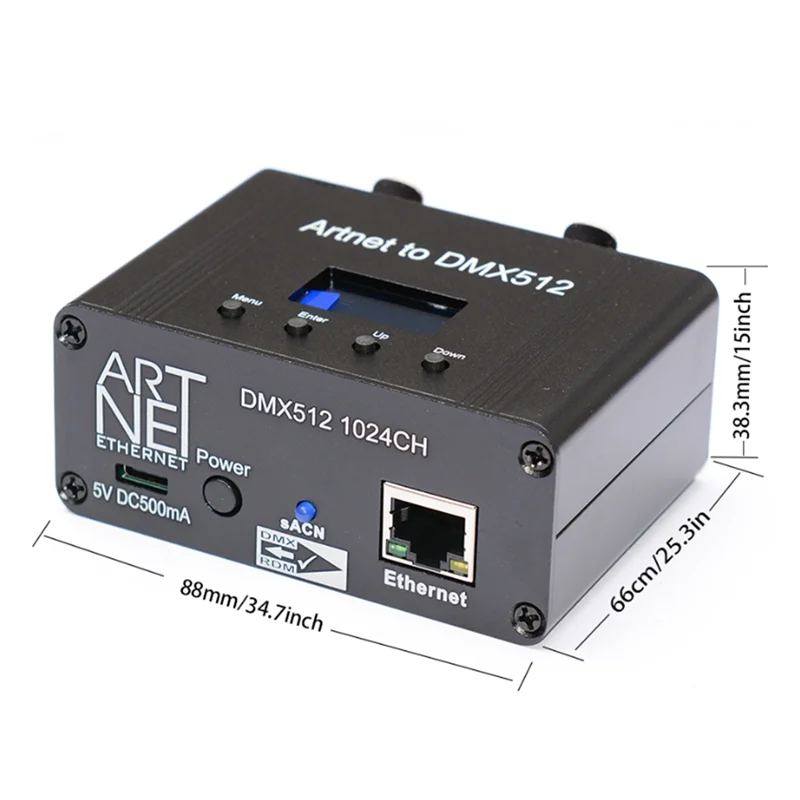 أفضل العروض Artnet DMX512 واجهة وحدة التحكم في الإضاءة إيثرنت 2 Universe 1024 Disco، إصدار RDM/Ascn