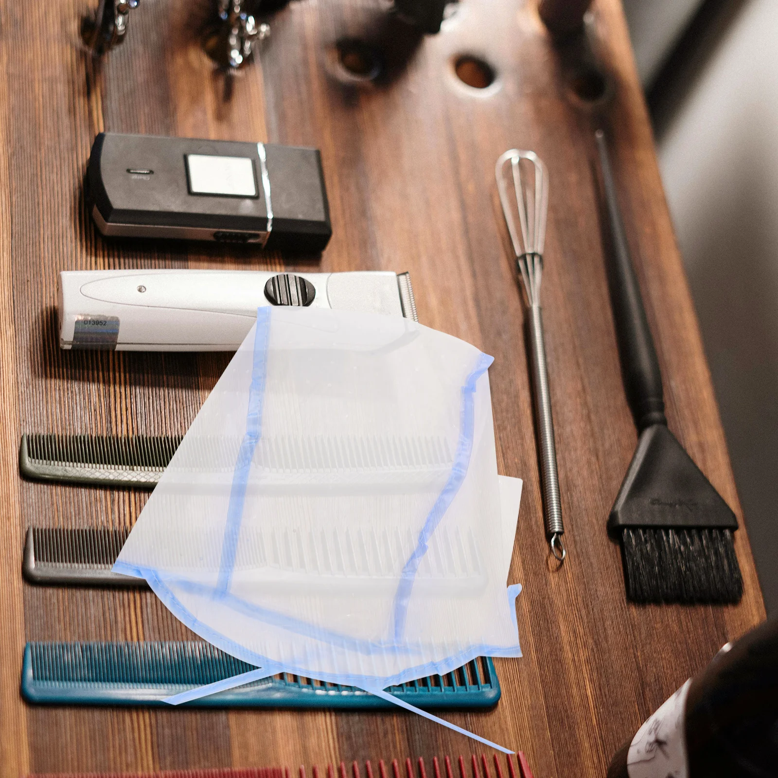 

12Pcs Hair Highlighting Cap Disposable Hair Coloring Cap Salon Use Waterproof Plastic Film Neck Guard Tinting Tool