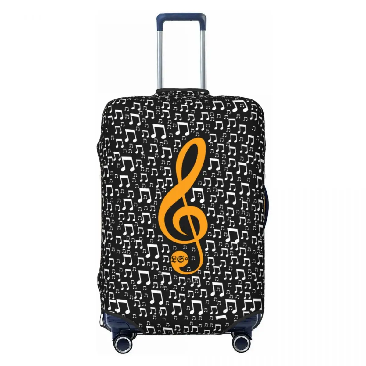 Custom Music Festival Musical Note Luggage Cover Elastic Travel Suitcase Protective Covers Fits 18-32 Inch